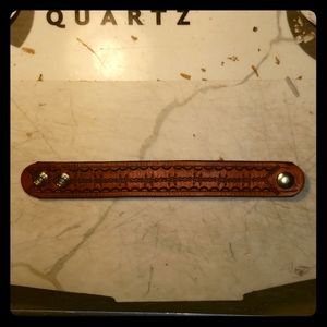 Hand stamped leather bracelet